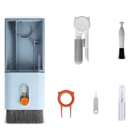 Kit Multifunctional de Curatare Produse Electronice 10in1, Flippy, pentru Laptop, Tastatura, Telefon, Casti, Albastru [6]