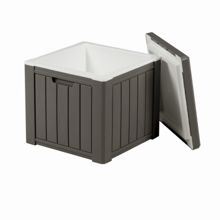 Lada depozitare pentru terasa/gradina din HDPE KLUGMEISTER KJF3146, 42x42x40.1 cm, volum 37 litri, culoare gri [1]