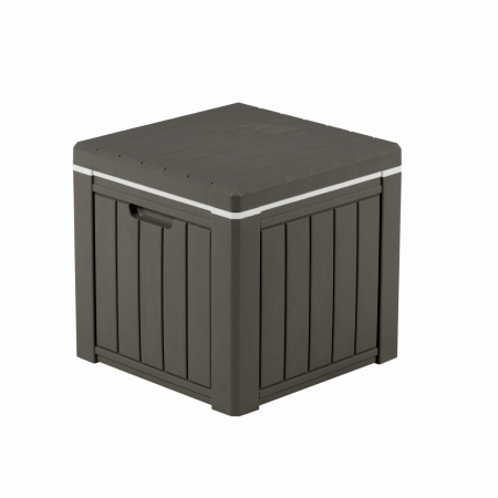 Gradina - Lada depozitare pentru terasa/gradina din HDPE KLUGMEISTER KJF3146, 42x42x40.1 cm, volum 37 litri, culoare gri