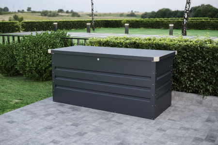 Lada pentru depozitare gradina metalica, KLUGMEISTER Max B, dimensiuni 132x61x62 cm, culoare Gri [3]