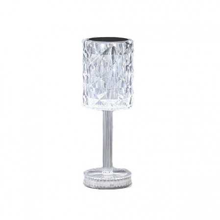 Iluminat & electrice - Lampa de birou pe LED RGB 16, Flippy, dimmer tactil, 3 nivele de intensitate, incarcare USB, 3W, Cristal Acrilic, 13x28 cm, cu telecomanda, forma veioza, transparent