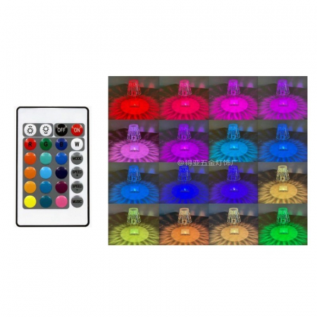 Lampa de birou pe LED RGB 16, Flippy, dimmer tactil, 3 nivele de intensitate, incarcare USB, 3W, Cristal Acrilic, 26x12 cm, cu telecomanda, transparent [5]