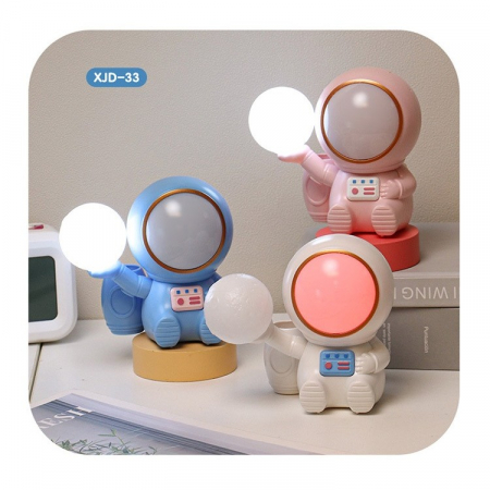 Lampa de Veghe 2in1, Flippy, Lampa, Ascutitoare si Spatiu Depozitare, Model Astronaut, Incarcare USB, din ABS, 12 x 7 x 11 cm, Lumina Led, Multicolor [1]