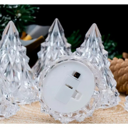 Lampa de Veghe, Flippy, Model IceBerg, cu Baterii, Lumina Rece, Transparent, 6.5x8 cm [6]