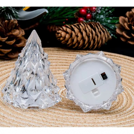 Lampa de Veghe, Flippy, Model IceBerg, cu Baterii, Lumina Rece, Transparent, 6.5x8 cm [8]