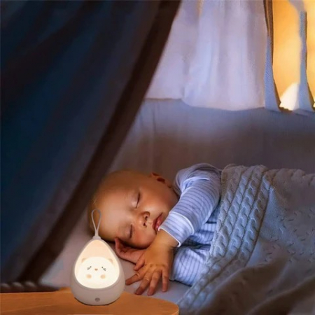 Lampa de Veghe, Flippy, Portabila, cu 2 Moduri de Functionare, Silicon Non-Toxic, Reincarcabila USB, Senzor Miscare, Model Pisica, Alb [4]