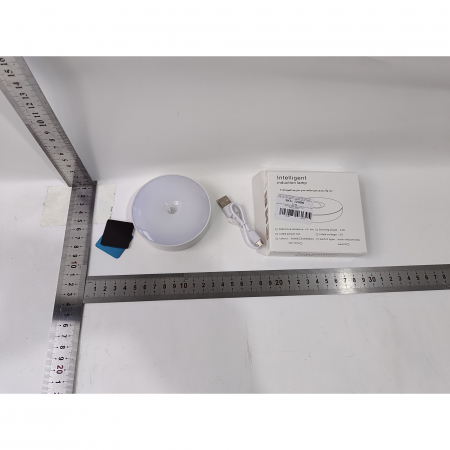 Lampa de Veghe LED, Flippy, cu Senzor de Miscare, Doua Tipuri de Lumina Alb Rece, Incarcare USB, Intrerupator On/Off/Auto, 0.6W, 300mAh, Design Rotund, Alb, 8.5x2.3 cm [5]