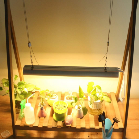 Lampa dubla pentru cresterea plantelor Flippy, 50 cm, T5, tehnologie LED, nu afecteaza plantele, potrivit pentru intregul ciclu de crestere, lumina alb calda [1]