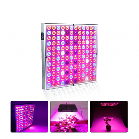 Lampa LED 45W Flippy, pentru cresterea plantelor in interior, 225 de leduri, 165 leduri rosii, 60 albastre, 30 x 30 cm, multicolor [1]