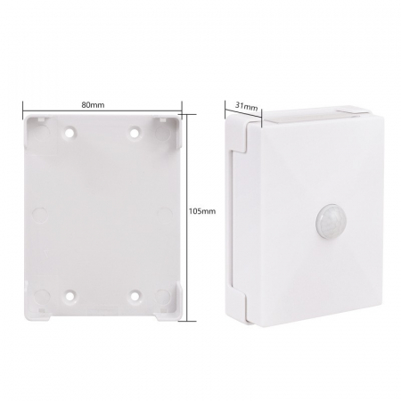 Lampa LED bidirectionala cu senzor de miscare Flippy, cu baterii, pentru dormitor, bucatarie, baie, scari, 2 LEd-uri, 8 x 10.5 cm, material ABS si PC, portabila, alb cald [3]