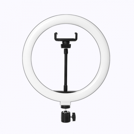 Lampa LED Circulara cu Trepied Metalic Extensibil, Flippy, Rotativa 360 de Grade, Lungime Extensie 210 cm, Diametru Lampa 26 cm, Conectare USB, Telecomanda, 3 Trepte de Lumina, Negru [14]