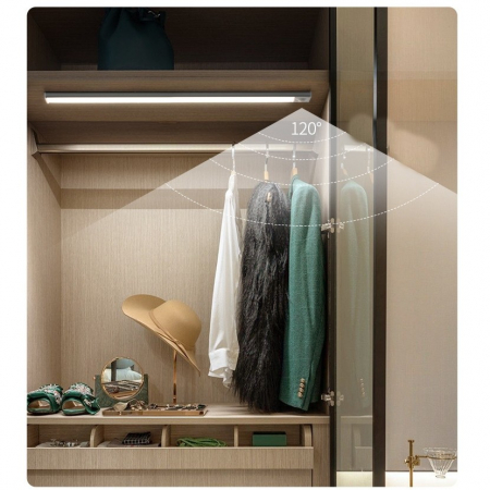 Lampa LED cu Senzor de Lumina si Miscare 20 cm Flippy, Intensitate Reglabila, Suport Magnetic, 34 LED-uri, 71.49lm , Acumulator 450mAh cu Reincarcare prin USB-C, pentru Bucatarie, Hol, Dressing, Garaj [1]