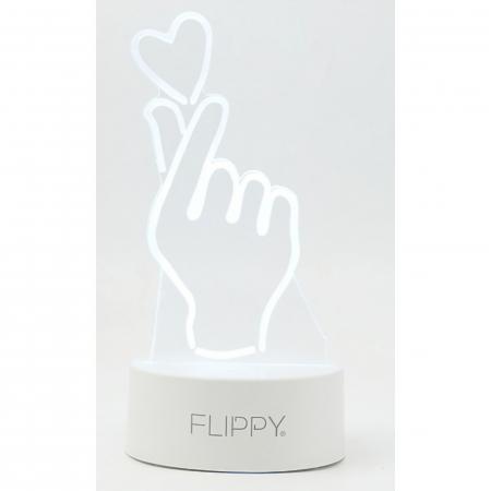 Lampa LED decorativa, Flippy, 3D, Mana si Inima, din material acril si lumina multicolora, alb [4]