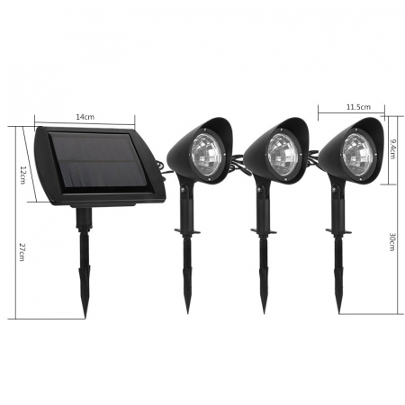 Lampa solara de tip decoratiune pentru gradina, Flippy, model 3 felinare, alb rece [4]