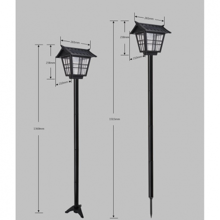 Lampa solara de tip stalp pentru gradina, Flippy, Alb Rece [3]