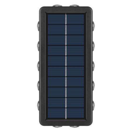 Pentru Casa si Camping - Lampa Solara, Flippy, 8+4 LED, Lumina Calda, din ABS+PC, 19 x 9.5 cm, IP65, Negru