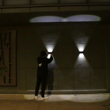 Lampa solara LED bidirectionala Flippy, cu panou ajustabil, comutator culoare lumina, pentru perete, scari, gradina, terasa, 16 x 6.5 cm, 6 LED-uri, material ABS, baterie 3.7 V, 1200mah, multicolor [1]