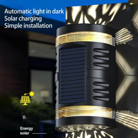 Lampa solara LED decorativa cu lumina bidirectionala Flippy, IP65, 1.2V, 600mah, 15.1 x 9 x 6 cm, material ABS, alb cald [2]