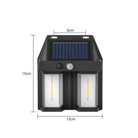 Lampa Solara LED Decorativa de Perete, Flippy, pentru Exterior, Suspendata, 800mAh, 15x13x6 cm, Neagra [4]