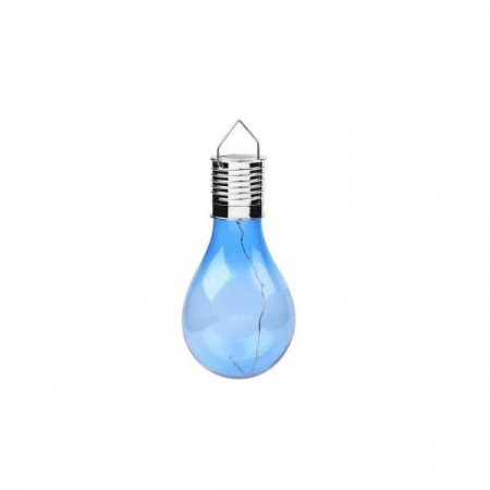 Iluminat & electrice - Lampa Solara LED Decorativa sub forma de Bulb, pentru exterior, suspendata, IP65, Ultron Albastru, Flippy