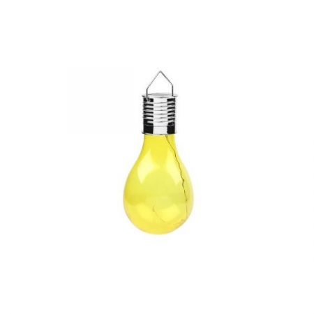 Iluminat & electrice - Lampa Solara LED Decorativa sub forma de Bulb, pentru exterior, suspendata, IP65, Ultron Galben, Flippy