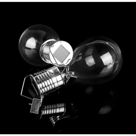 Lampa Solara LED Decorativa sub forma de Bulb, pentru exterior, suspendata, IP65, Ultron Transparent, lumina rece, Flippy [3]