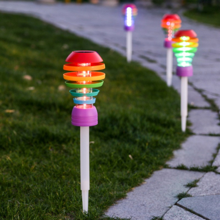 Lampa solara LED design modern pentru gradina Flippy, inaltime 45 cm, 2 moduri de utilizare, 45 x 10 cm, material sticla si ABS, 2V, ABS, 600mAh, alb cald si alb rece, mulicolor [3]