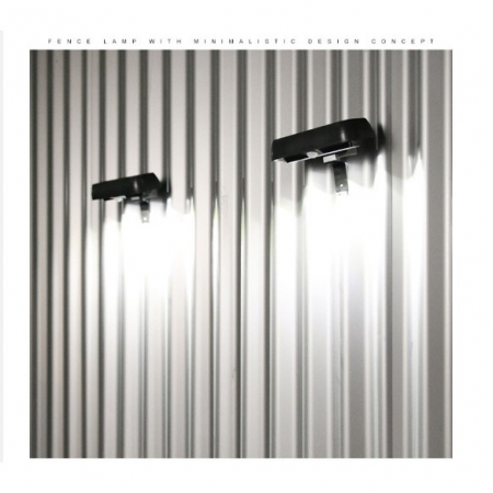 Lampa solara LED dreptunghiulara pentru perete Flippy, 18 x 7 cm, senzor miscare, 6V, ABS, 2200mAh, rezistent la apa, culoare alb rece, suport negru [1]