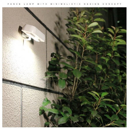 Lampa solara LED dreptunghiulara pentru perete Flippy, 18 x 7 cm, senzor miscare, 6V, ABS, 2200mAh, rezistent la apa, culoare lumina alb rece, alb [2]