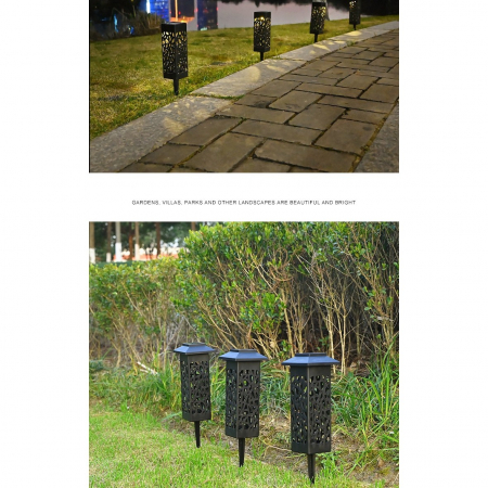 Lampa solara LED Flippy, tip felinar cu acoperis, pentru gradina, inaltime 30.2 cm, putere 0.2W, 1.2V, 600mAh, alb rece [3]