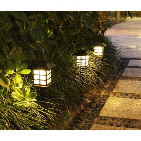 Lampa solara Led pentru gradina, Tip felinar, Flippy, Alb cald [5]