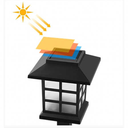 Lampa solara Led pentru gradina, Tip felinar, Flippy, Alb cald [6]