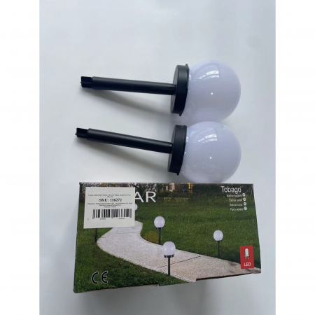 Lampa solara LED, Sferica, Tip Glob Flippy, Diametru 10 cm, Alb cald [10]