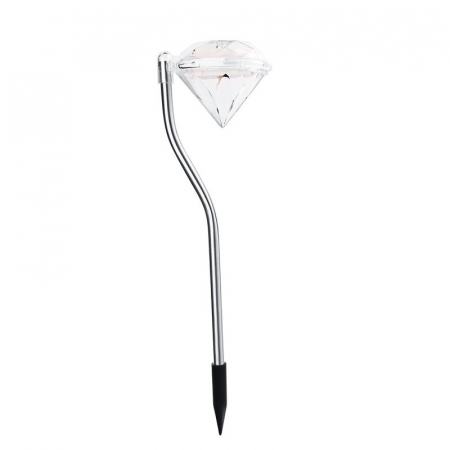 Iluminat & electrice - Lampa solara LED tip Diamant pentru gradina Flippy, inaltime 30 cm, 2V, ABS, 600mAh, alb rece