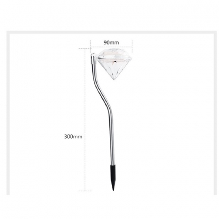 Lampa solara LED tip Diamant pentru gradina Flippy, inaltime 30 cm, 2V, ABS, 600mAh, multicolor [2]
