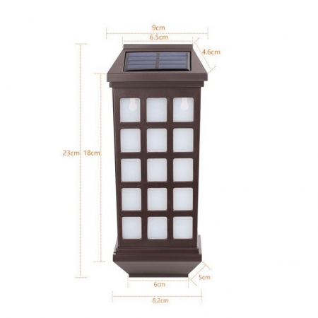 Lampa solara LED tip Felinar pentru perete Flippy, 23 x 9 cm, 1.2V, ABS, 600mAh, rezistent la apa, alb rece [1]