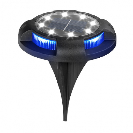 Iluminat & electrice - Lampa solara LED tip spot pentru gradina Flippy, cu 4 leduri laterale multicolore si 8 leduri principale alb rece, IP65, material ABS, baterie 2V, 700 mah, 11x13.5 cm, multicolor