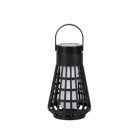Sub 99 Lei - Lampa Solara pentru Gradina, Flippy, Reincarcabila de la Soare, Model Felinar, Portabila cu Picior, Lumina Calda, 12 cm, Negru