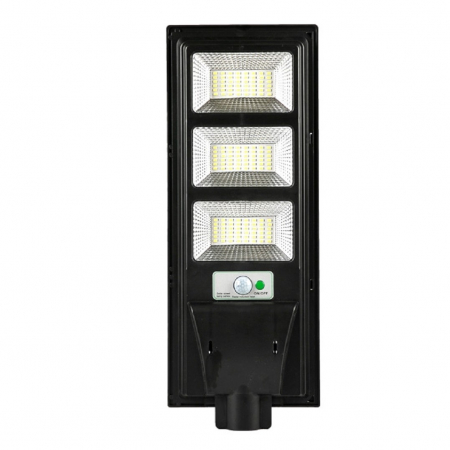 Iluminat & electrice - Lampa solara stradala Flippy, cu telecomanda, senzor de miscare si lumina, suport prindere, 144 LED-uri, IP65, ABS, 8AH, 150W, temperatura culoare 6500K, 49.5x18.8x5 cm, F6006-150w, autonomie 10-12 or
