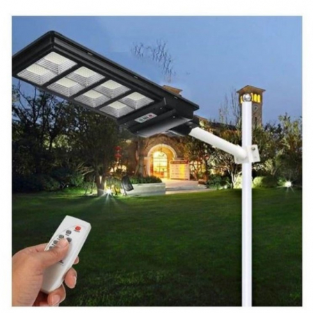 Lampa solara stradala Flippy, cu telecomanda, senzor de miscare si lumina, suport prindere, 180 LED-uri, IP65, ABS, 10AH, 200W, temperatura culoare 6500K, 59.5x23.8x6.8 cm, autonomie 10-12 ore, negru [2]