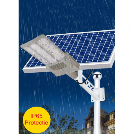 Lampa solara stradala Flippy, pentru curte sau strada, cu doua grile, finisaj mat, rezistent la apa, montare prin fixare, senzor lumina, baterie de litiu, IP65, lumina rece, putere 300W, autonomie 10  [5]