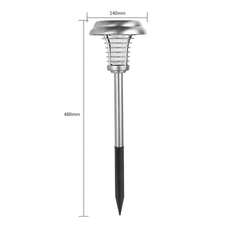 Lampa solara tip torta Flippy, anti-insecte, tantari, UV, LED, 1.2V, IP65, 1 LED, material ABS, 48 x 14 cm, gri [5]