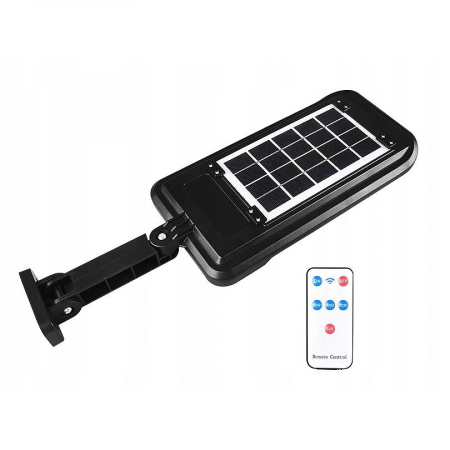 Lampă stradală solară Flippy, cu telecomandă, 36 cm x 11.5 cm, 108 COB LED, 2592 Lumeni, 21.6 W - echivalent 172 W bec incadescent, IP65, Senzor de Miscare, Senzor de Lumina, 2 Grile, Alb Rece [2]