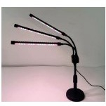 Iluminat & electrice - Lampa UV pentru crestere plante Flippy, conectare la retea, 15W, 3 capete, lumina alb/mov, 54 LED-uri, ajustabila pana la 66.5 cm