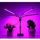 Iluminat & electrice - Lampa UV pentru crestere plante Flippy, cu USB, 10W, 4 capete, lumina mov, 96 LED-uri, 9 nivele lumina, timer, ajustabila pana la 65 cm
