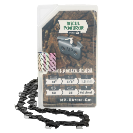 Gradina - Lant Micul Padurar 14", pas 3/8", grosime pinten 1.3mm, 50 pinteni, 25 dinti, full-chisel