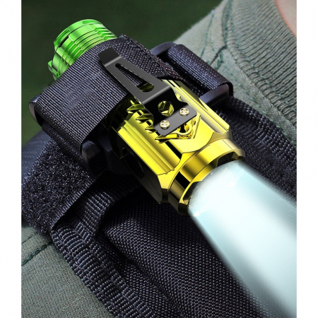 Lanterna cu 3 Nuclee Led, Flippy, Incarcare USB, Autonomie 4-20h, Raza Maxima 100-200 m, 5W, 4 x 4 x 9 cm, Suport de Agatat, Fund Magnetic, Galben/Verde [2]