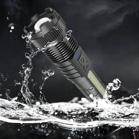 Lanterna LED Flippy P50 mare, Incarcare USB, 10W, 2 Surse de Lumina, 16 x 3.8 cm, Negru [1]