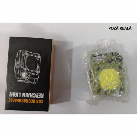 Lichidare Lanterna Mini de Buzunar Tip Breloc, Flippy, Incarcare prin USB Type C, Multifunctionala, pentru Exterior, Camping, Alpinism, Ciclism, Mini Lanterna Elvis, 6.1 x 5 x 2.5 cm, Lumina Puternica [12]