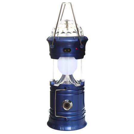 Lanternă pliabilă de camping Magic cool cu ​​lampă disc și USB Flippy, Lanterna, Felinar, Acumulator 1200 mAh, reincarcabila, 6 LED + 1 W + 3C culori, Albastru [6]